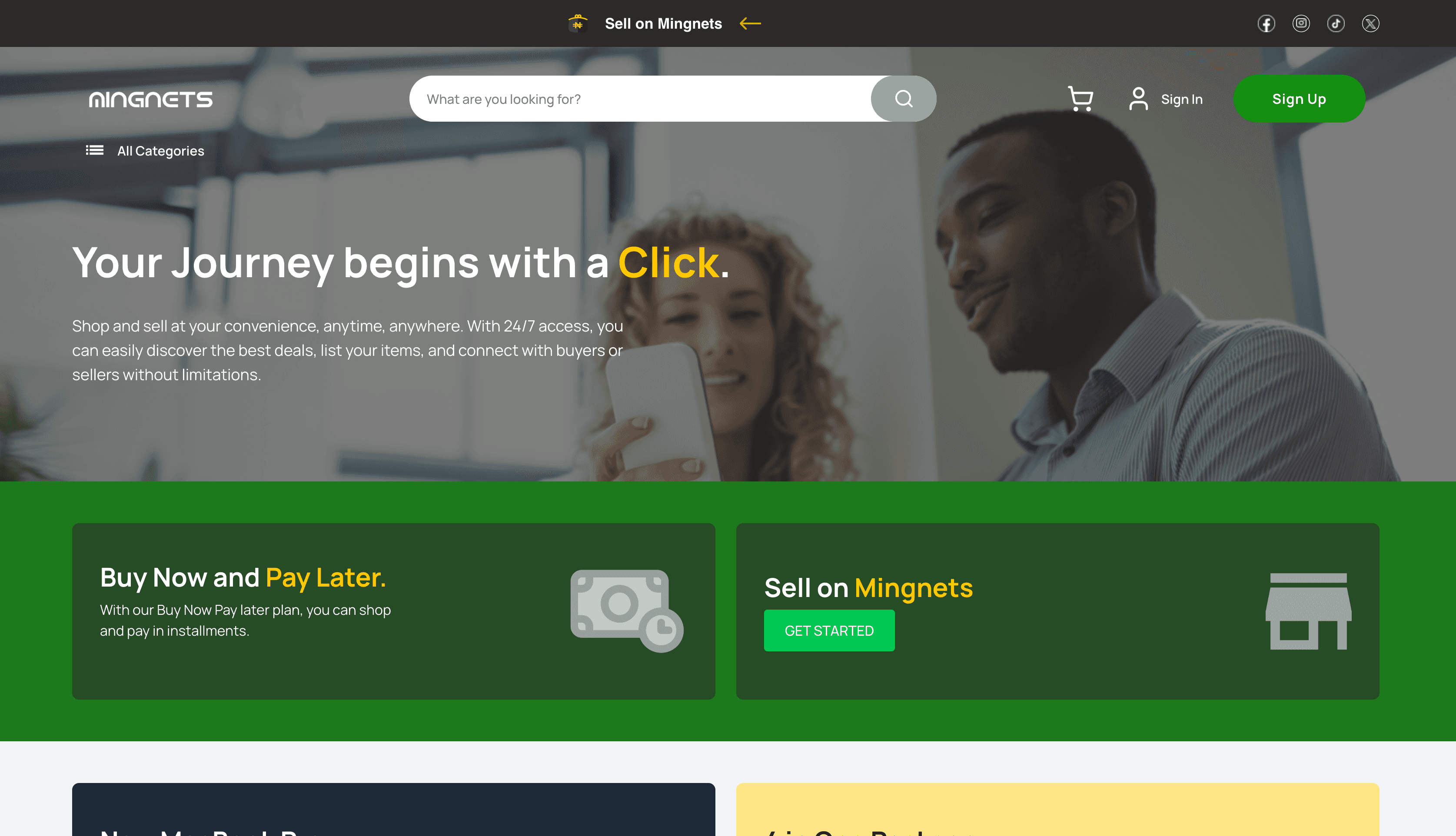 Mingnet B2B Commerce Website